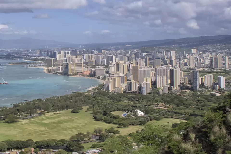 Downtown Honolulu as seen from the top of Diamond Head